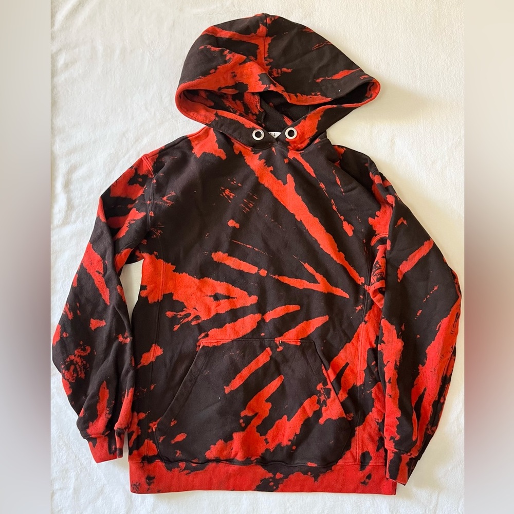 Proenza Schouler White Label Red Pswl Tie Dye Hoodie